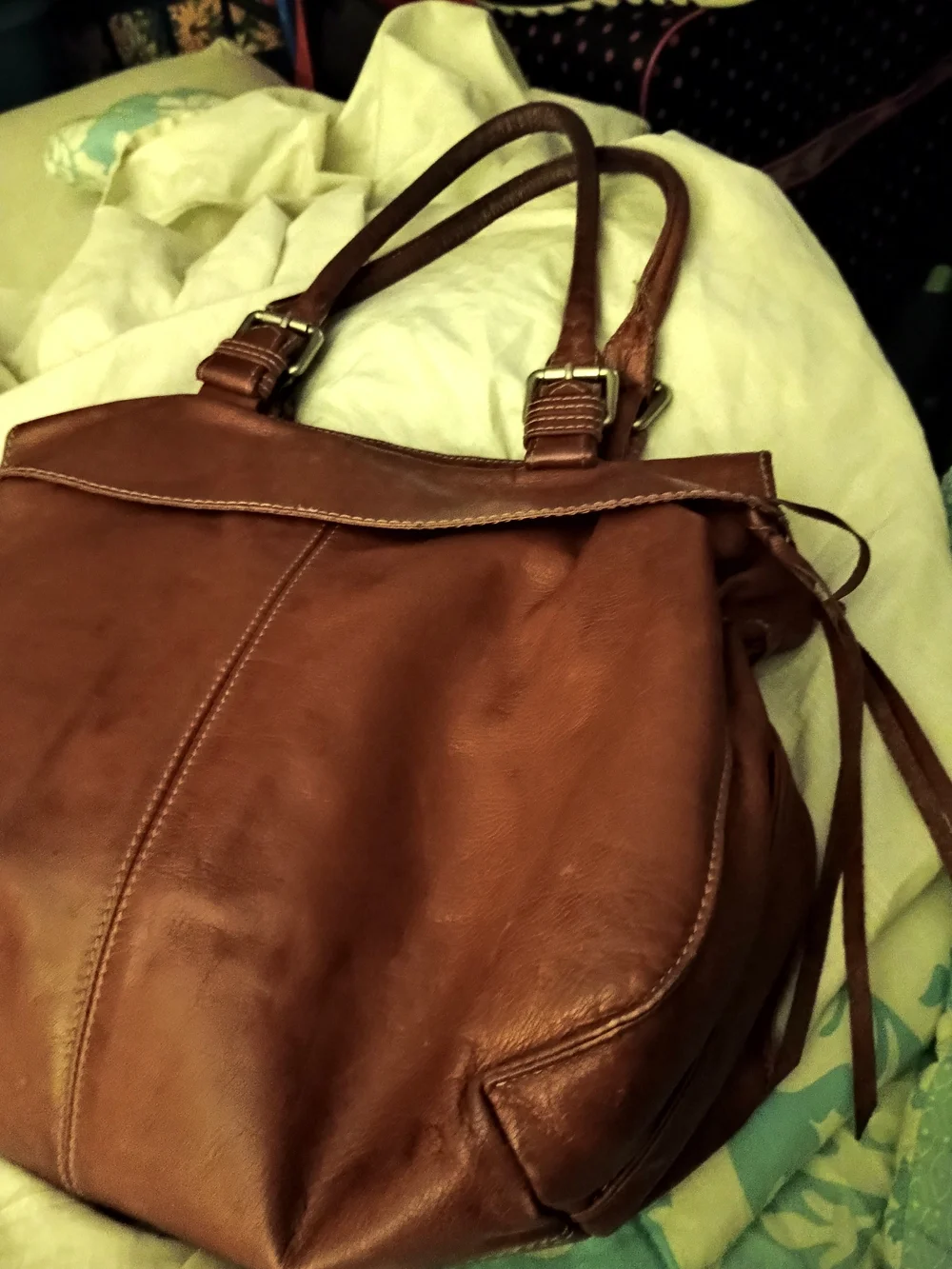 SUNDANCE BROWN ITALIAN LEATHER HANDBAG!! BEAUTIFUL! DISTRESSED
